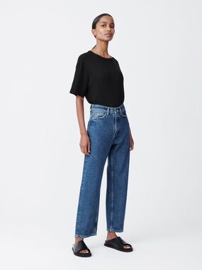 Studio Nicholson Ruthe Denim Pant High-Waisted Jean Curved Shape Blue